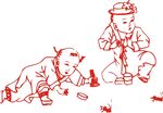 矢量人物剪纸