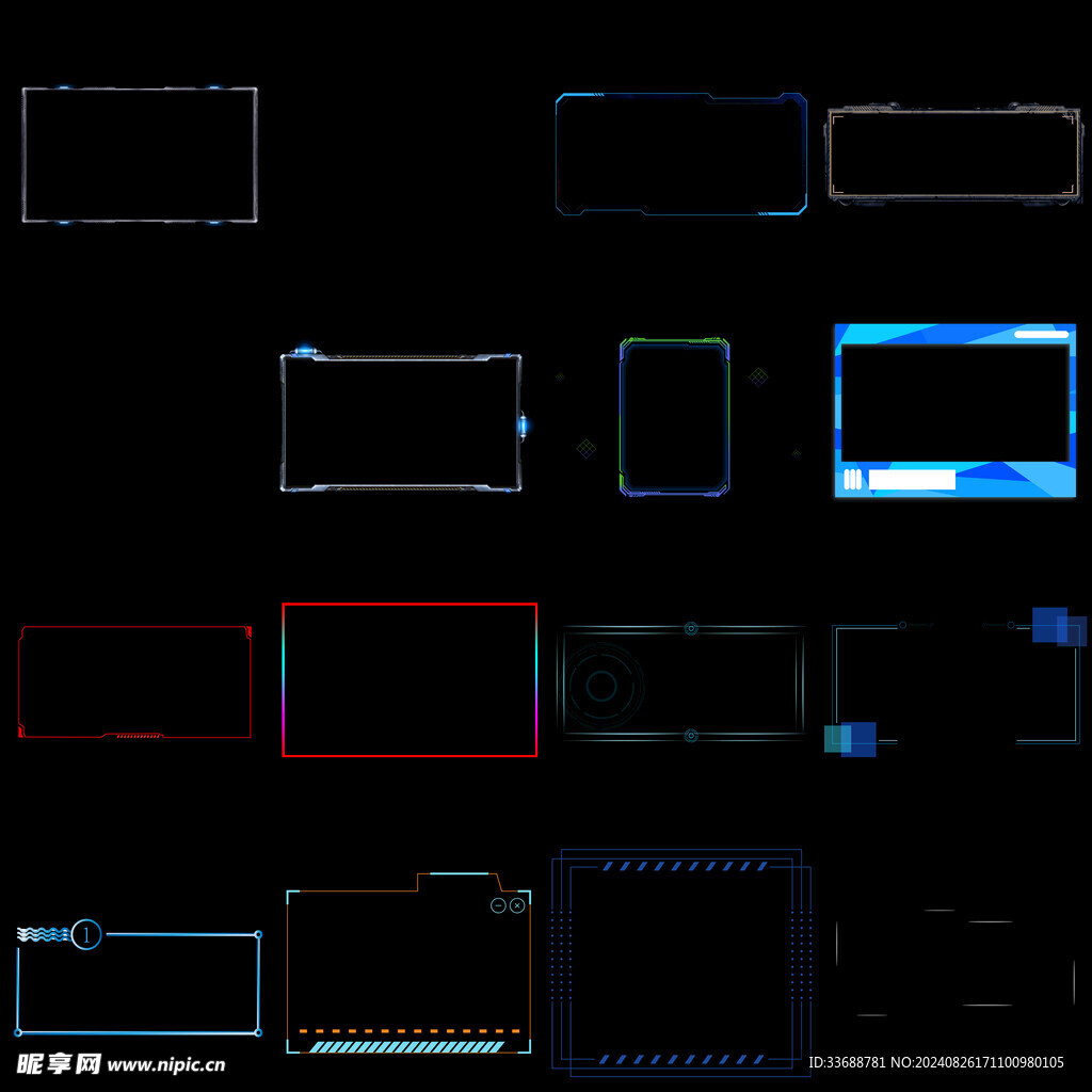 科技感方形边框图片