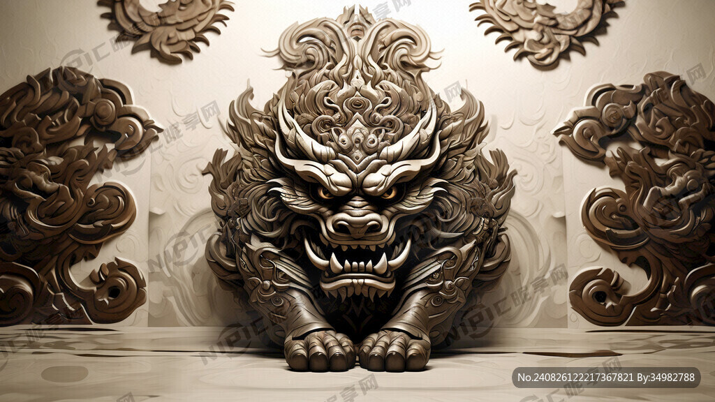 兽纹 对称 古典 传统 中华