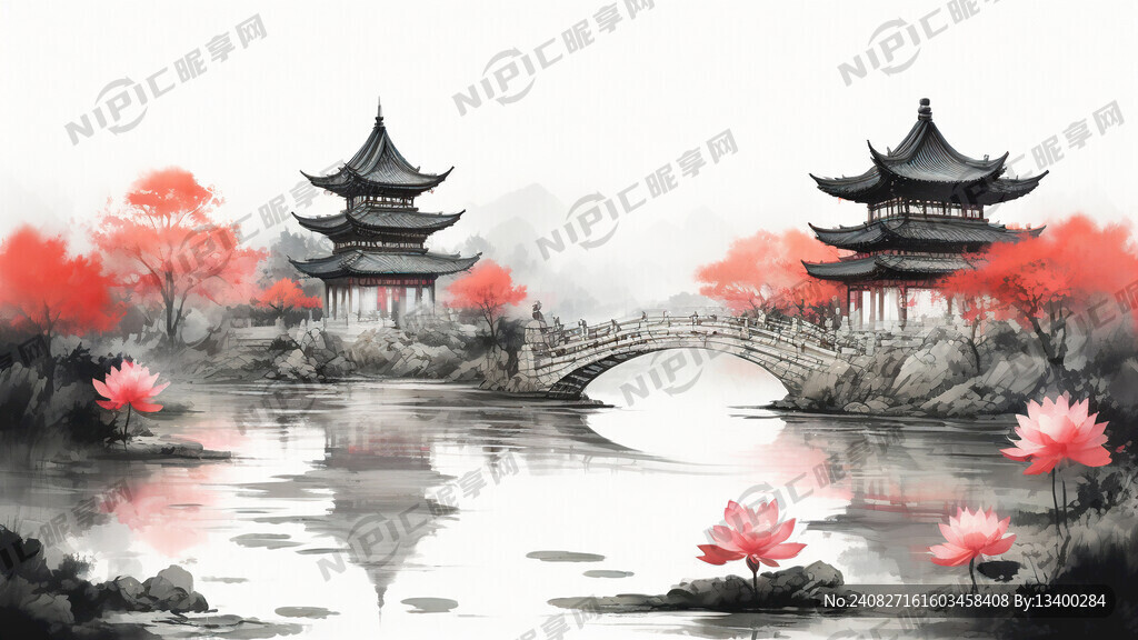 园林桥 荷花池后花园