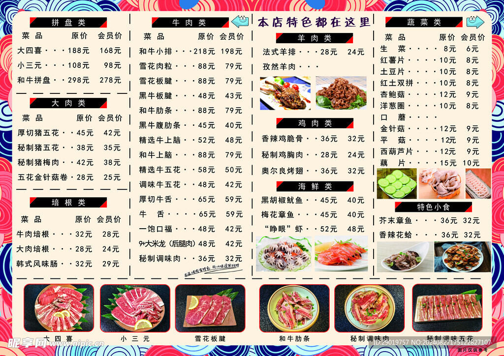 烧烤菜单