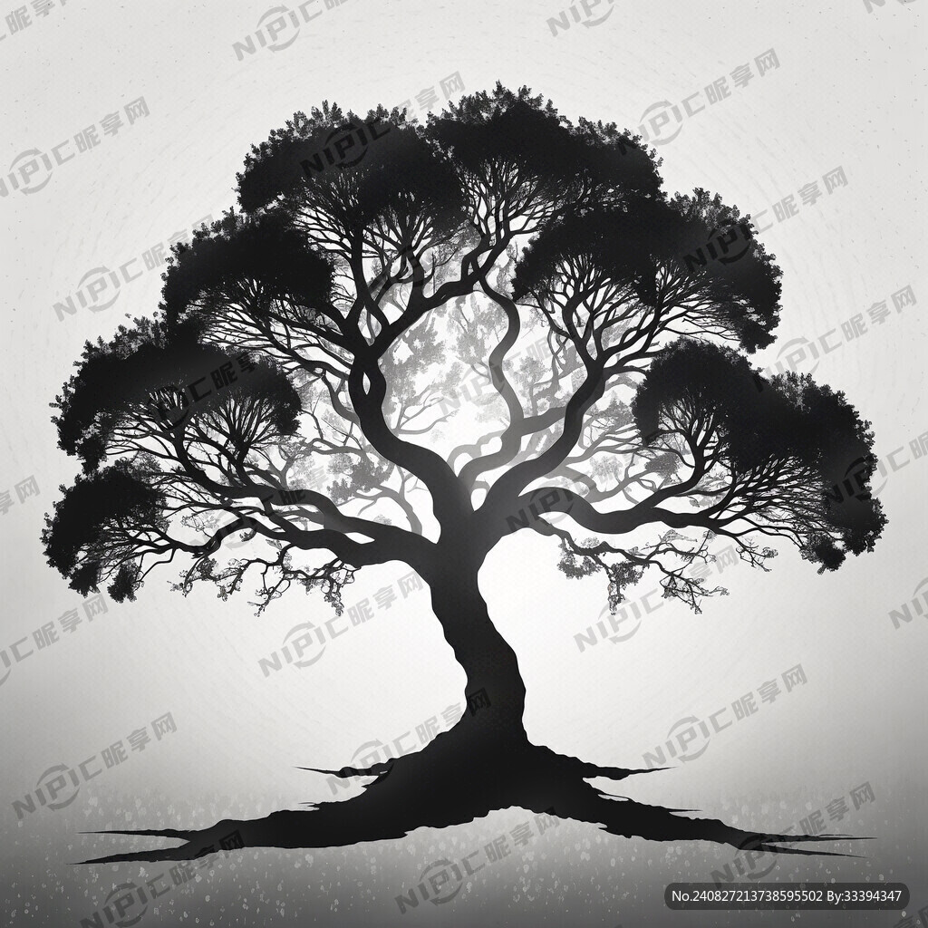 树 剪影 高级 气质 空灵