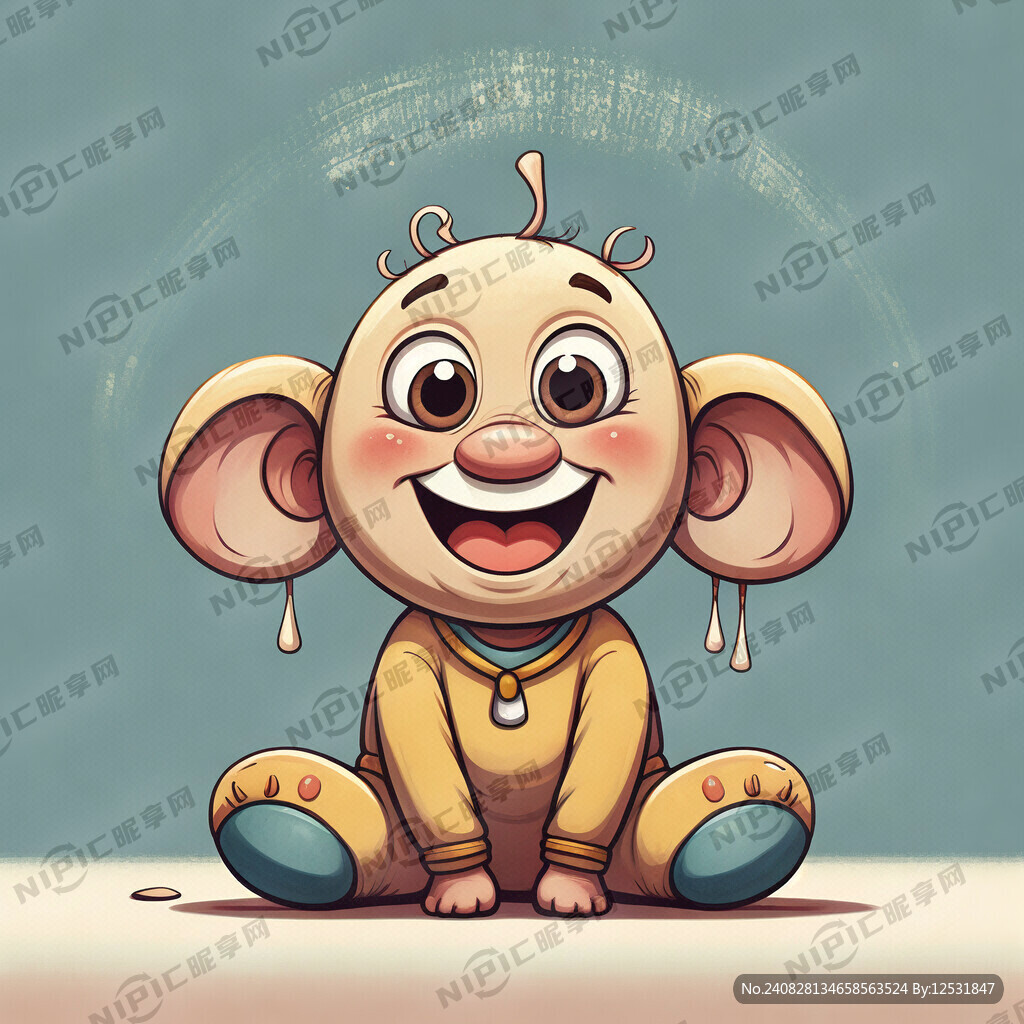 开心的长长的鼻子 大大的耳朵