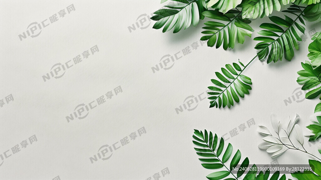 树叶纹理背景 纹理线条绿色