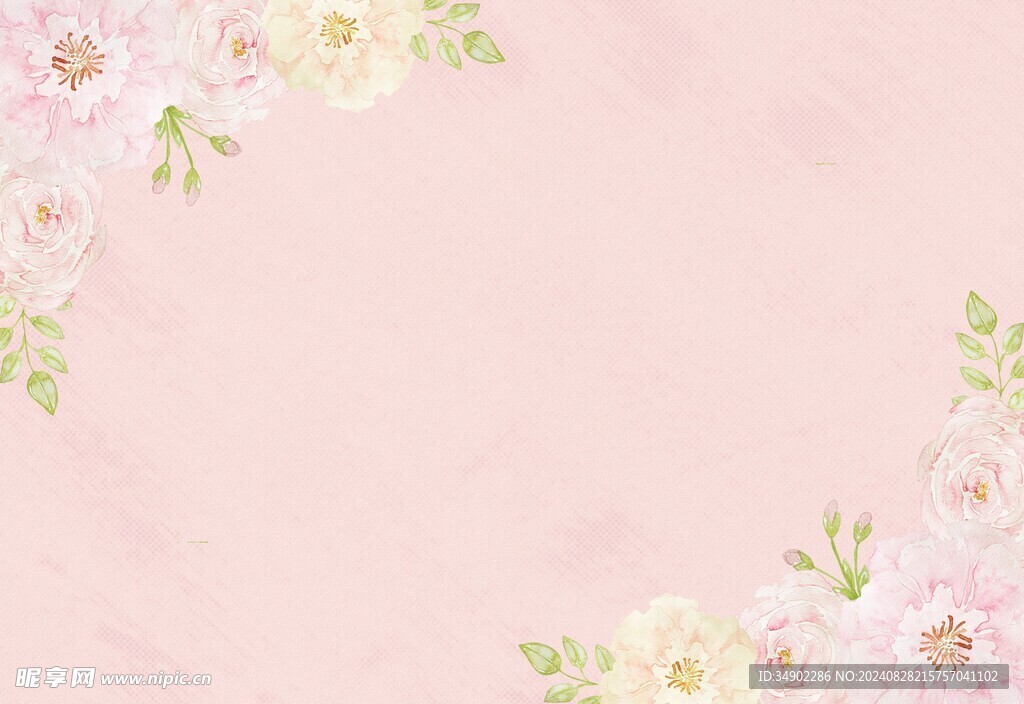 清新淡雅花卉信纸背景