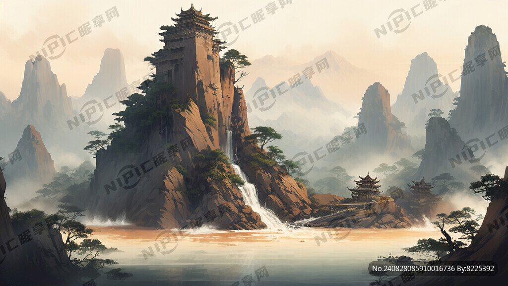 方岩山 插画 国风