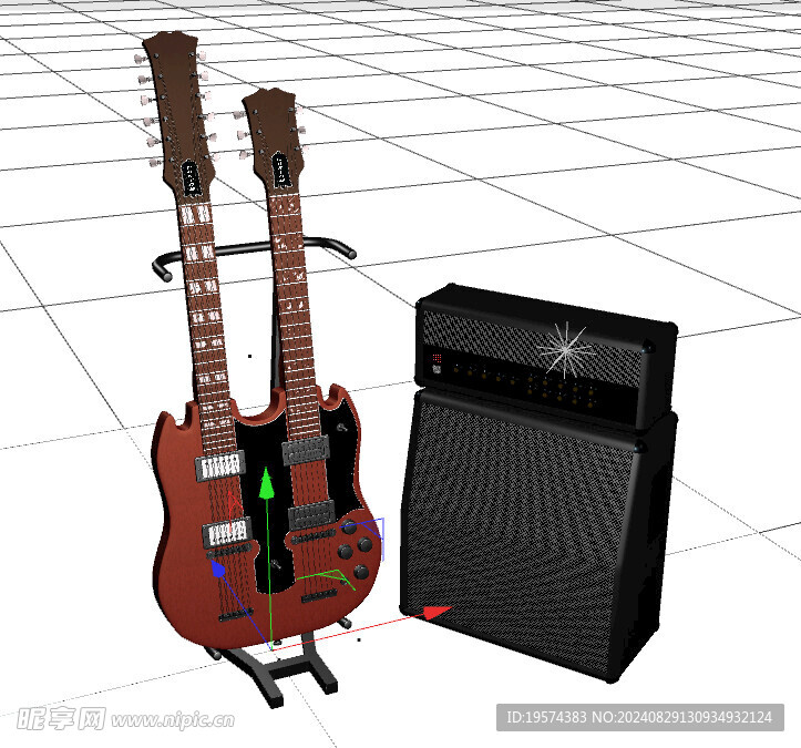C4D模型 吉他