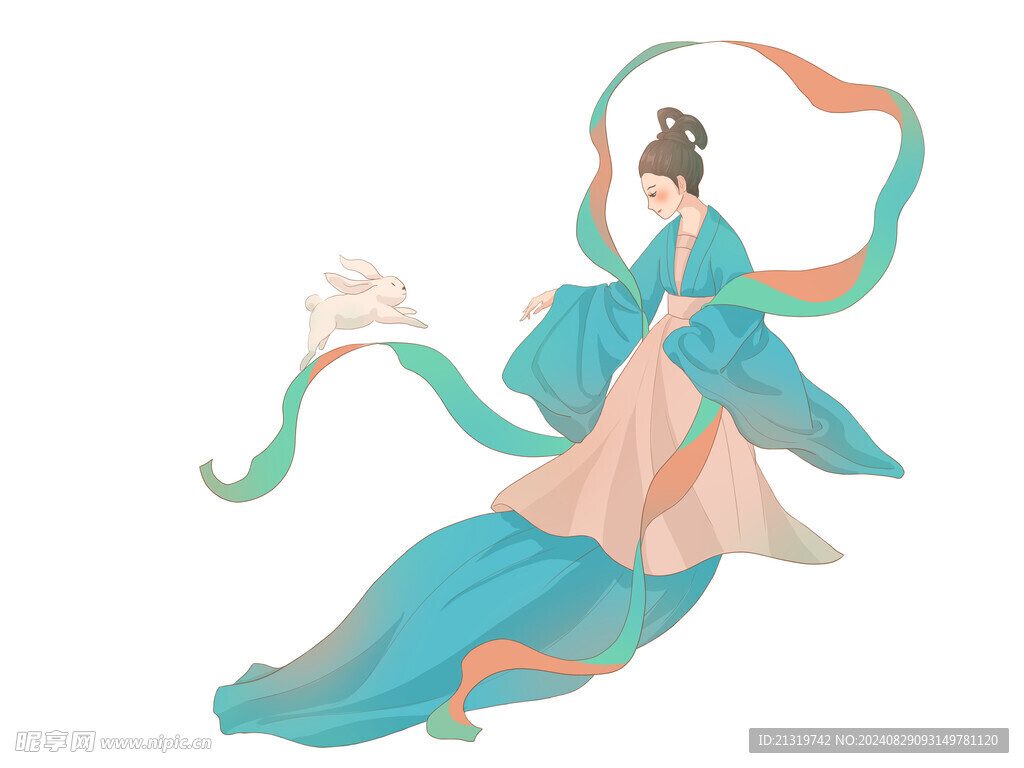 手绘卡通嫦娥