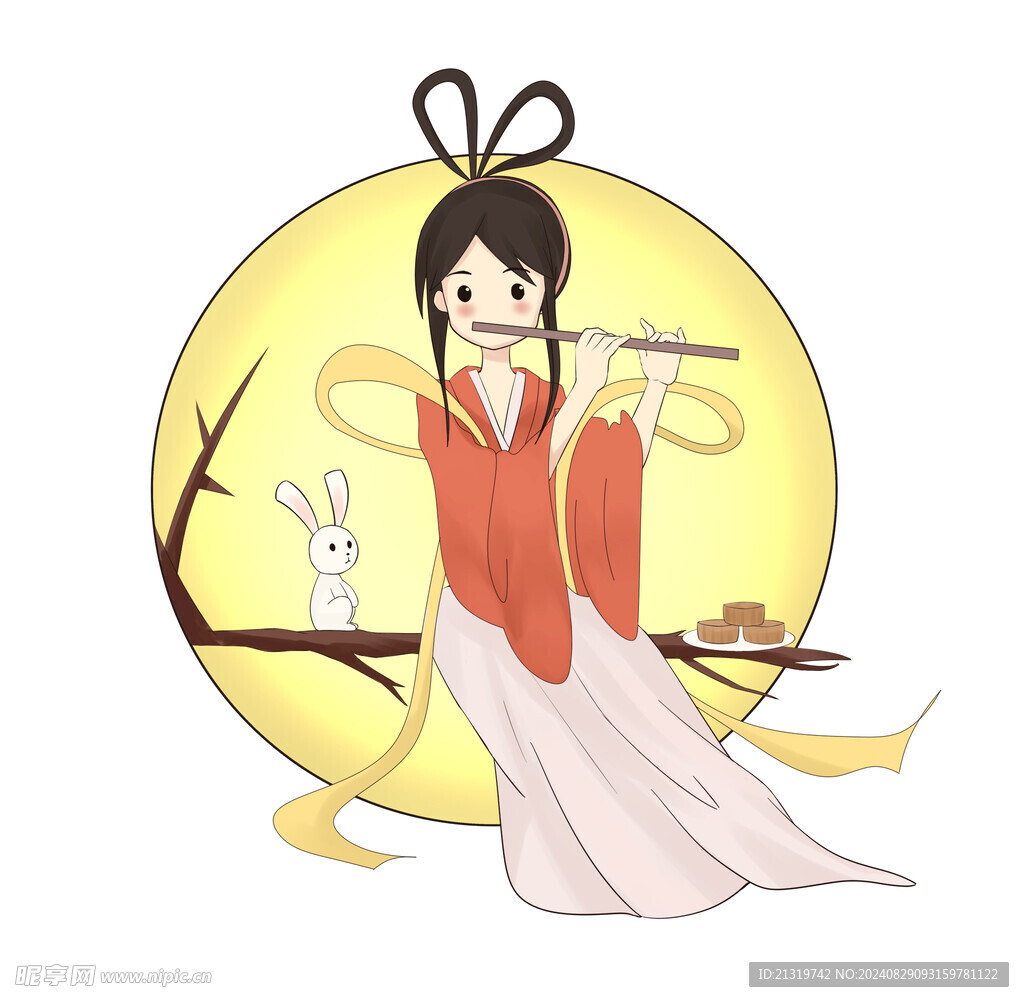 手绘卡通嫦娥
