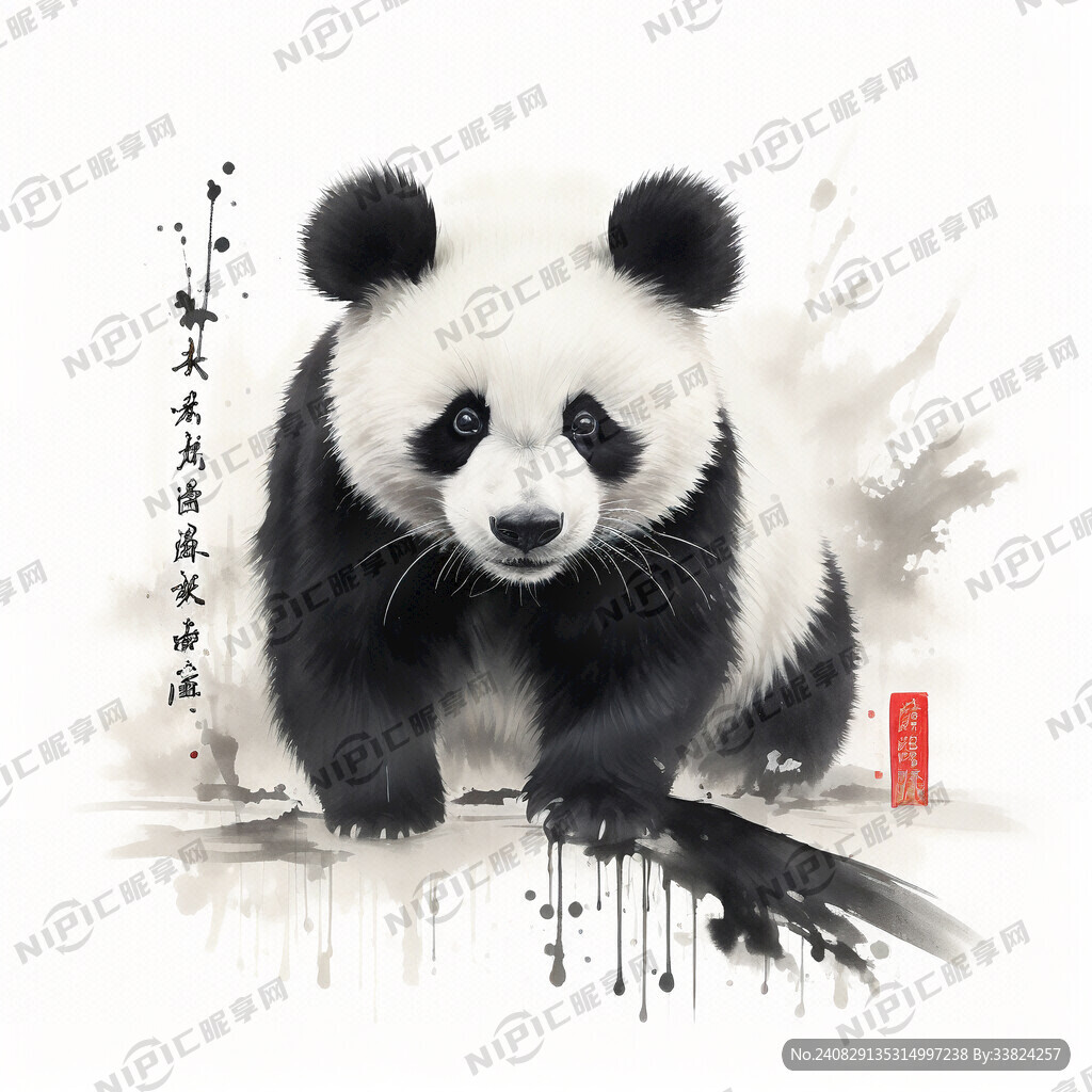 水墨熊猫