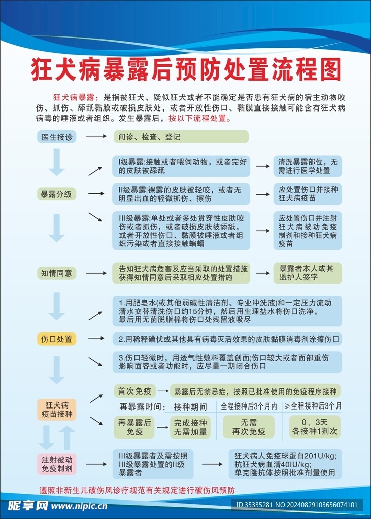 狂犬病暴露后预防处置流程图 