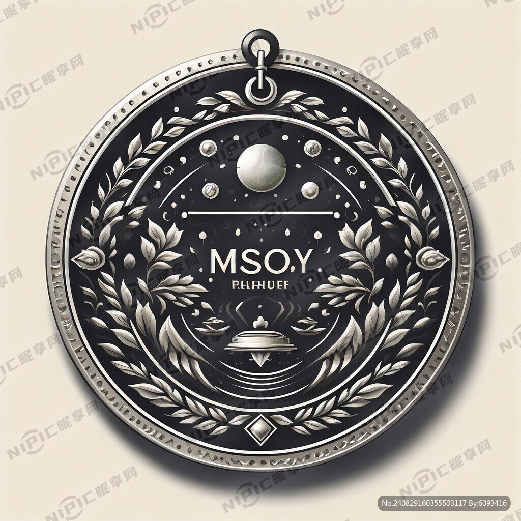 设计一个扁平徽章 金属质感 