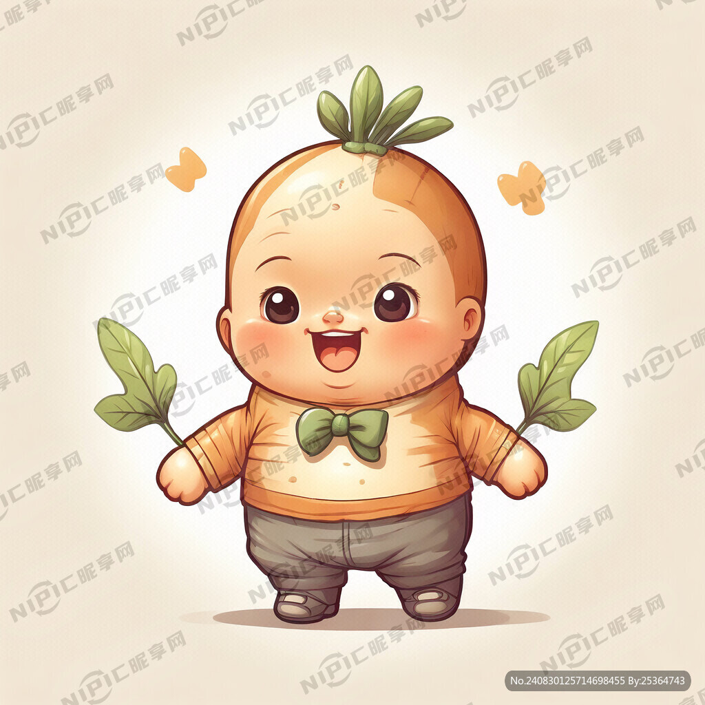 可爱的生姜宝宝卡通形象设计
