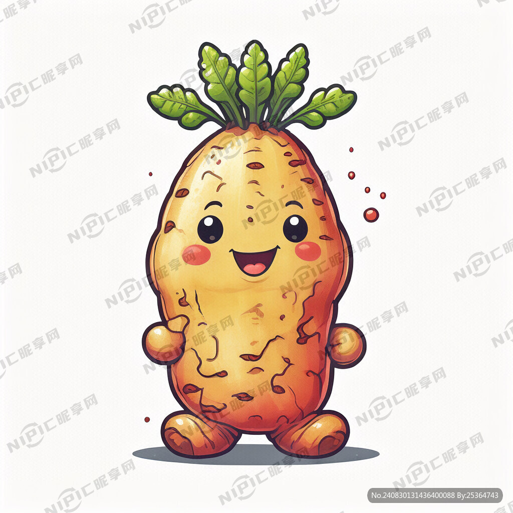 可爱卡通红芽嫩姜形象设计