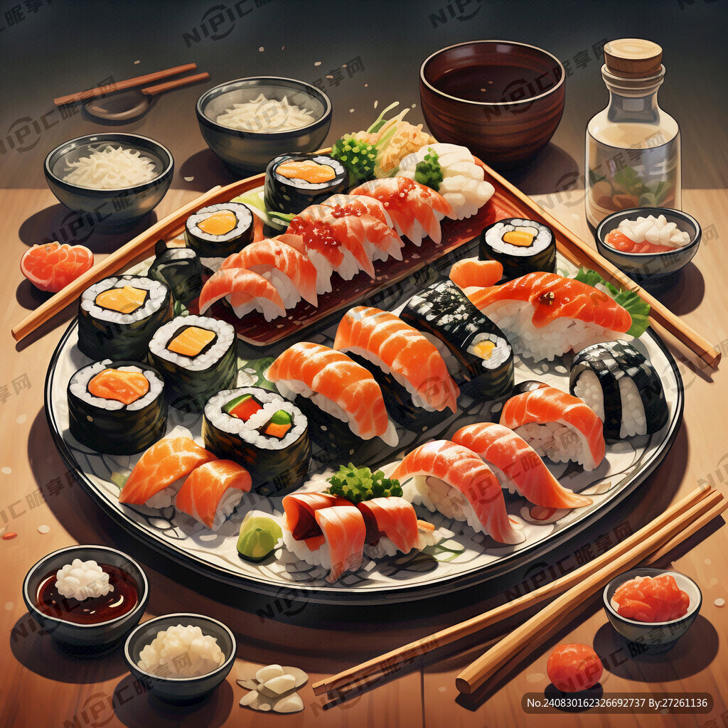 日式美食寿司拼盘