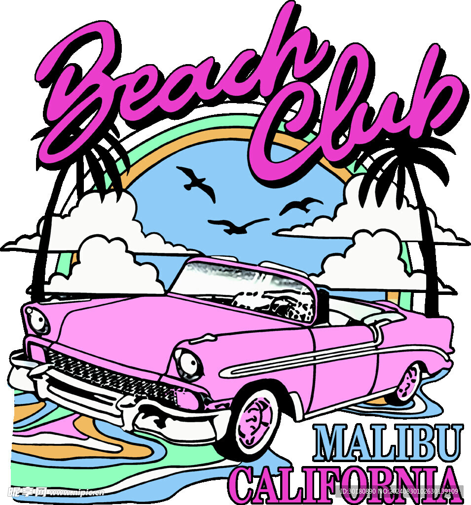 BEACH汽车椰树