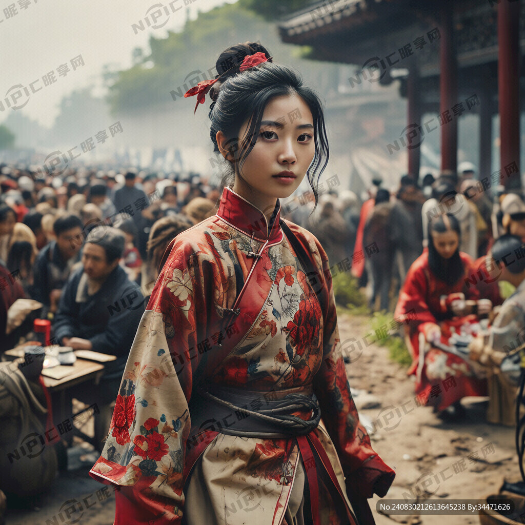 很多女生远方行走的真人