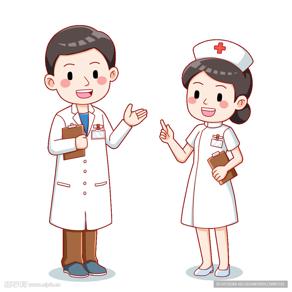 医生   护士  手绘   