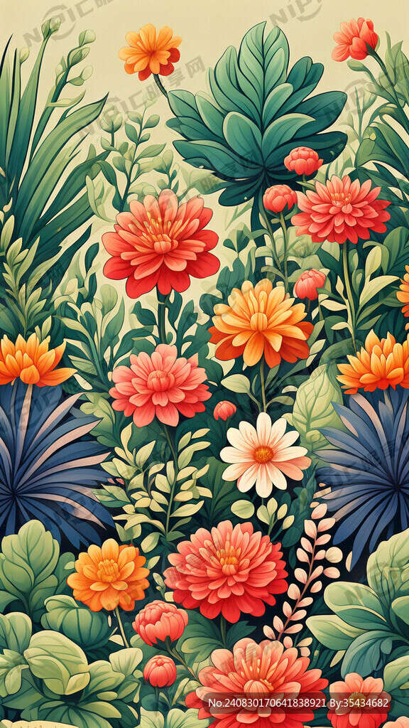 卡通扁平丰富颜色   插画