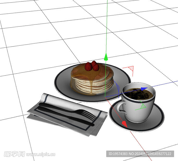 C4D模型 早餐