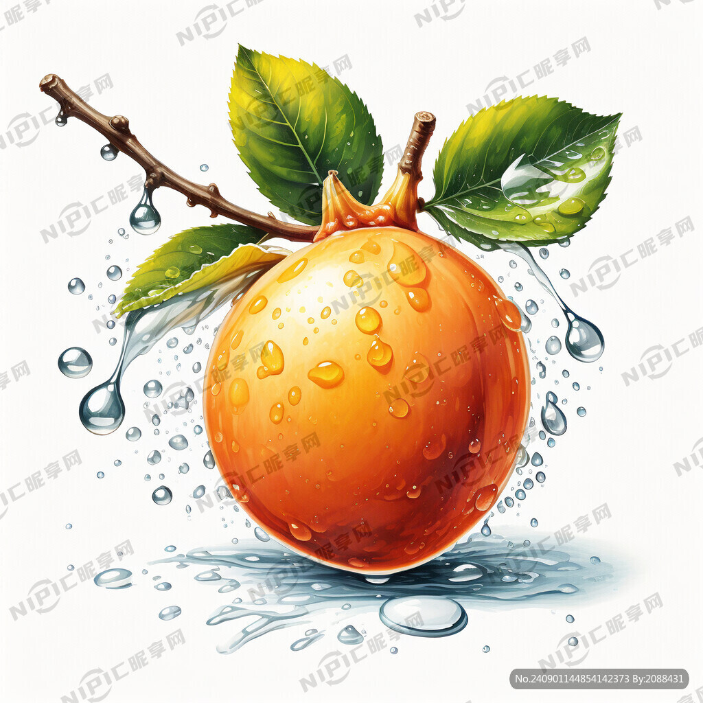 一颗新鲜枇杷 表面有水珠