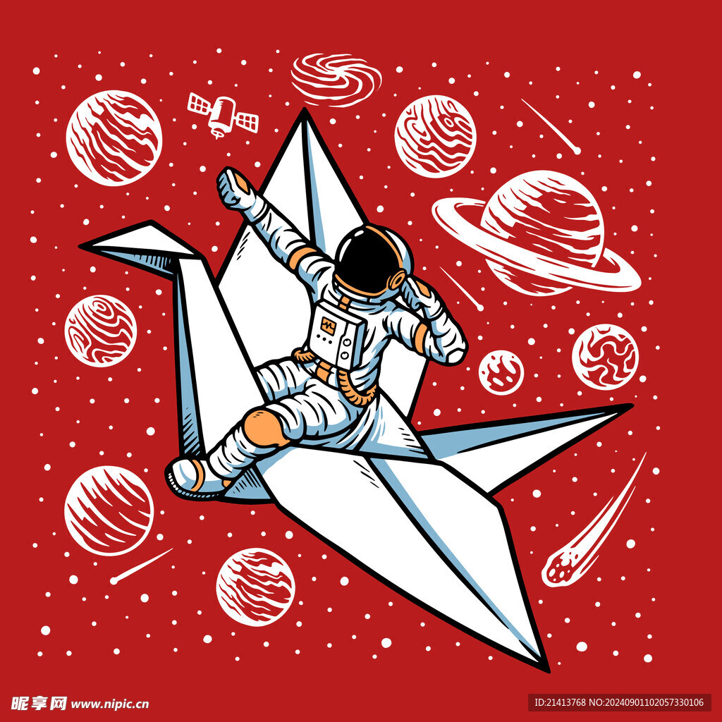 手绘宇航员