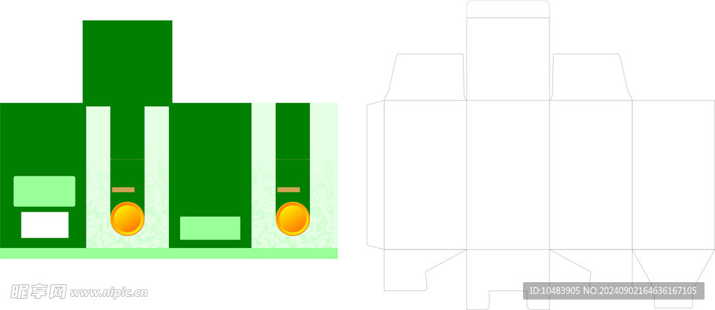保健品药品外包装盒设计含刀版线
