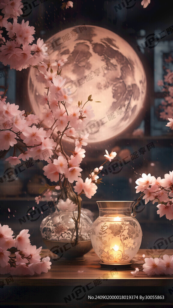 中秋节 酒吧 艺术创想 长图
