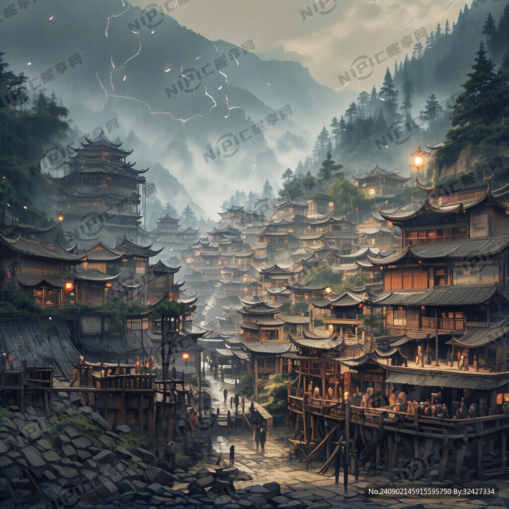 农村 苗族村寨 壮美景色