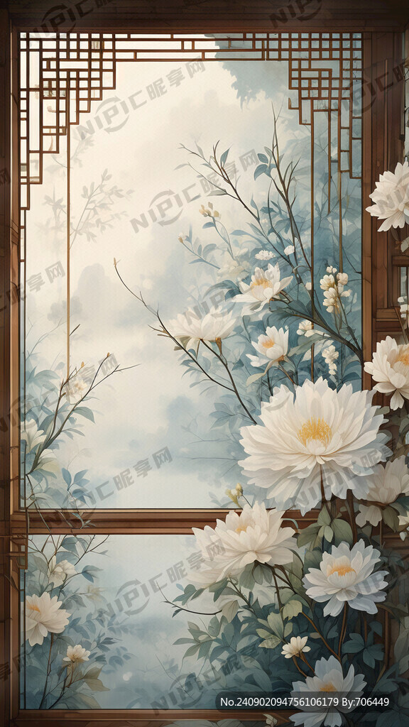 中国风窗格背景