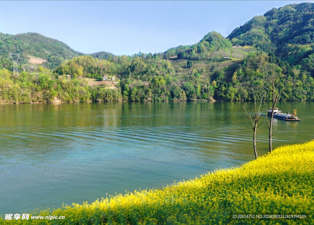 美丽的乡村湖泊风景