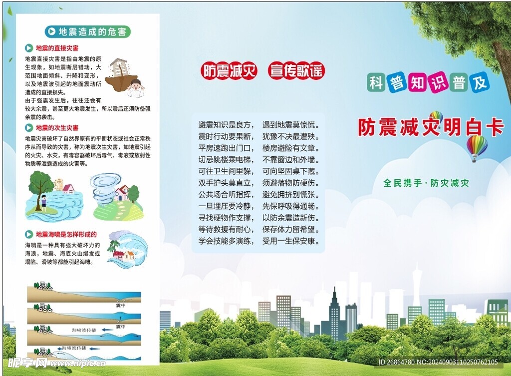 防震三折页