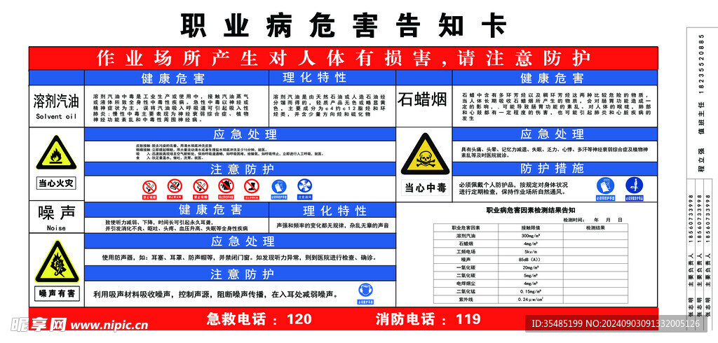 职业病危害告知卡