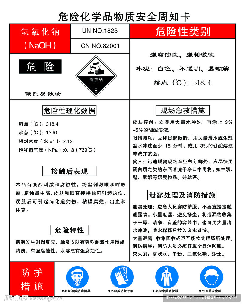 氢氧化钠安全标志牌