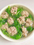 豌豆尖肉丸汤