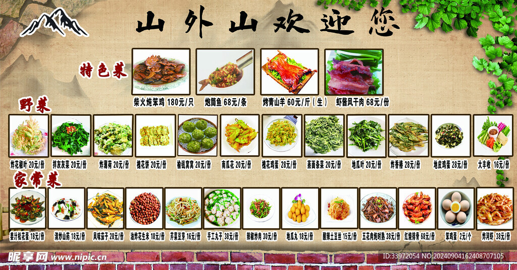 价目表