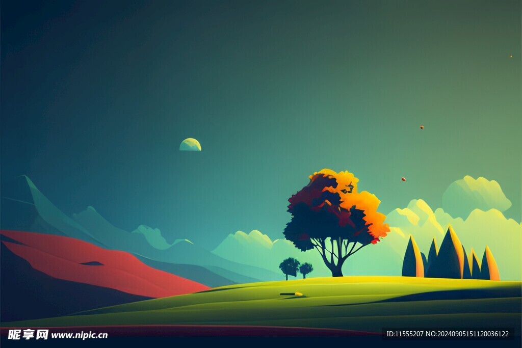 户外景色草地蓝天白云背景图