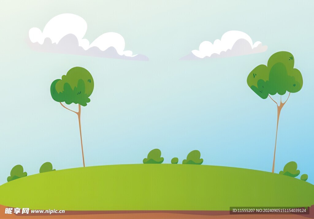 户外景色草地蓝天白云背景图