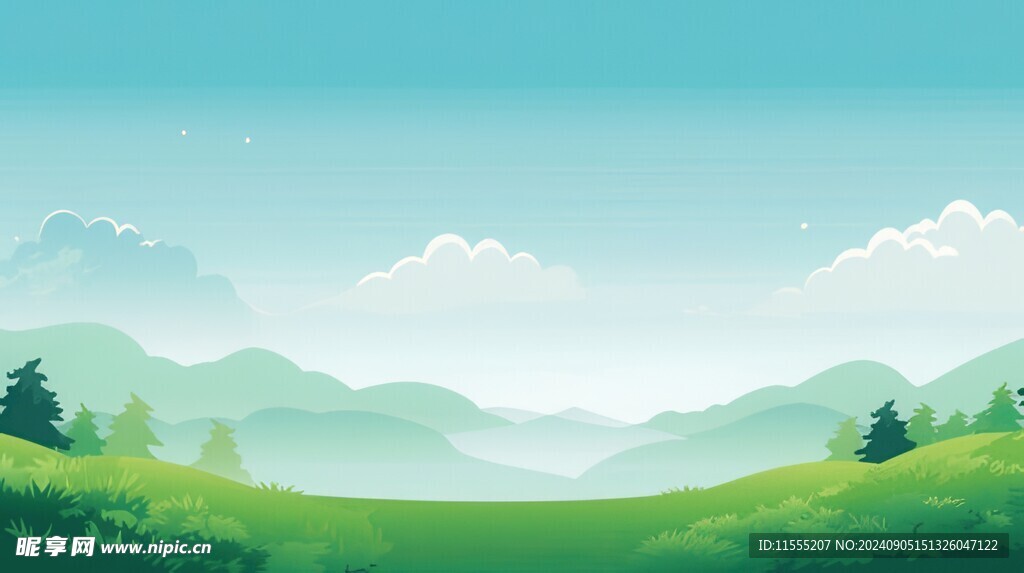 户外景色草地蓝天白云背景图