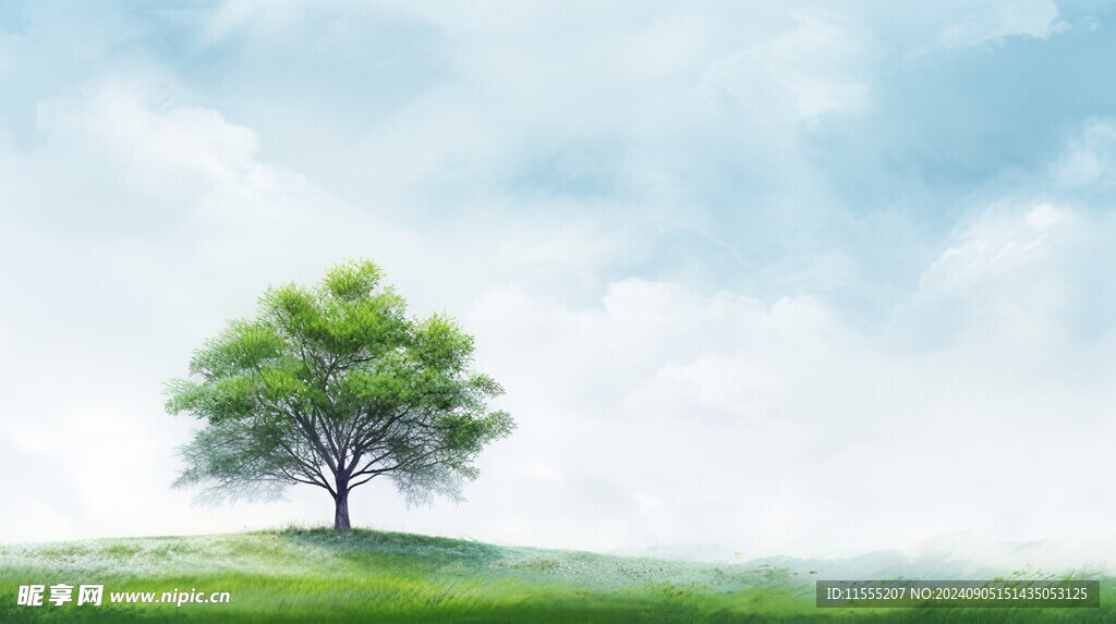 户外景色草地蓝天白云背景图