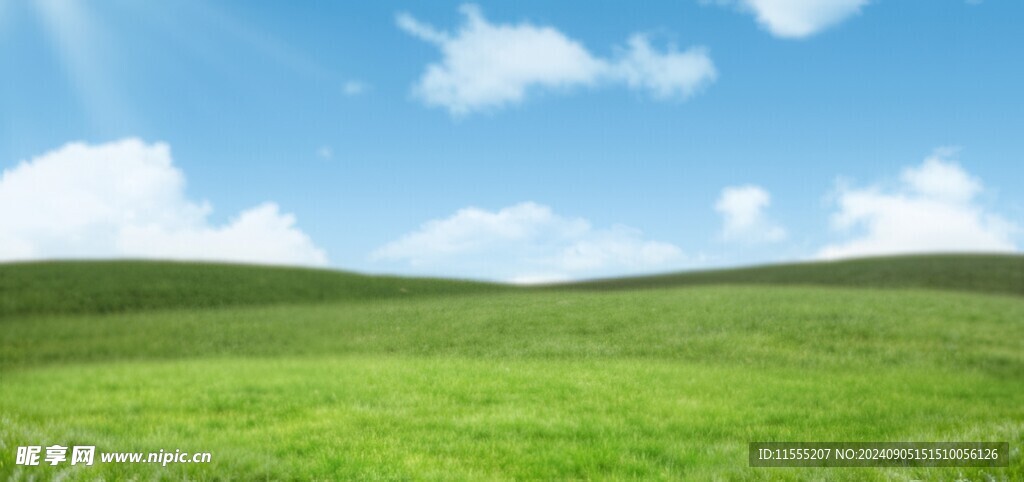 户外景色草地蓝天白云背景图