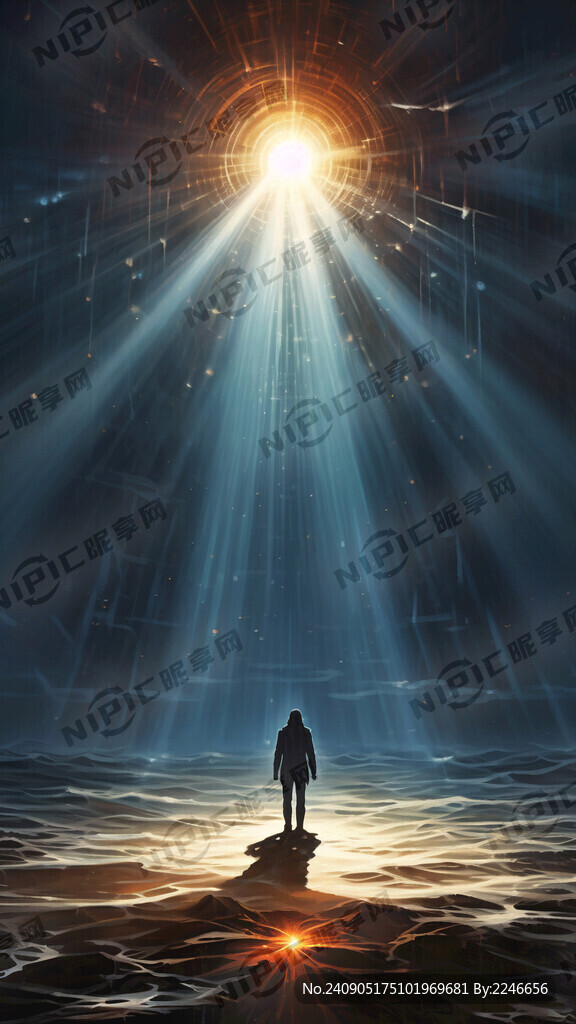 丁达尔光照着一个人