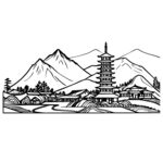 远山宝塔村落