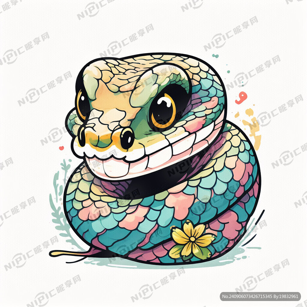 蛇 简笔卡通 可爱夸张