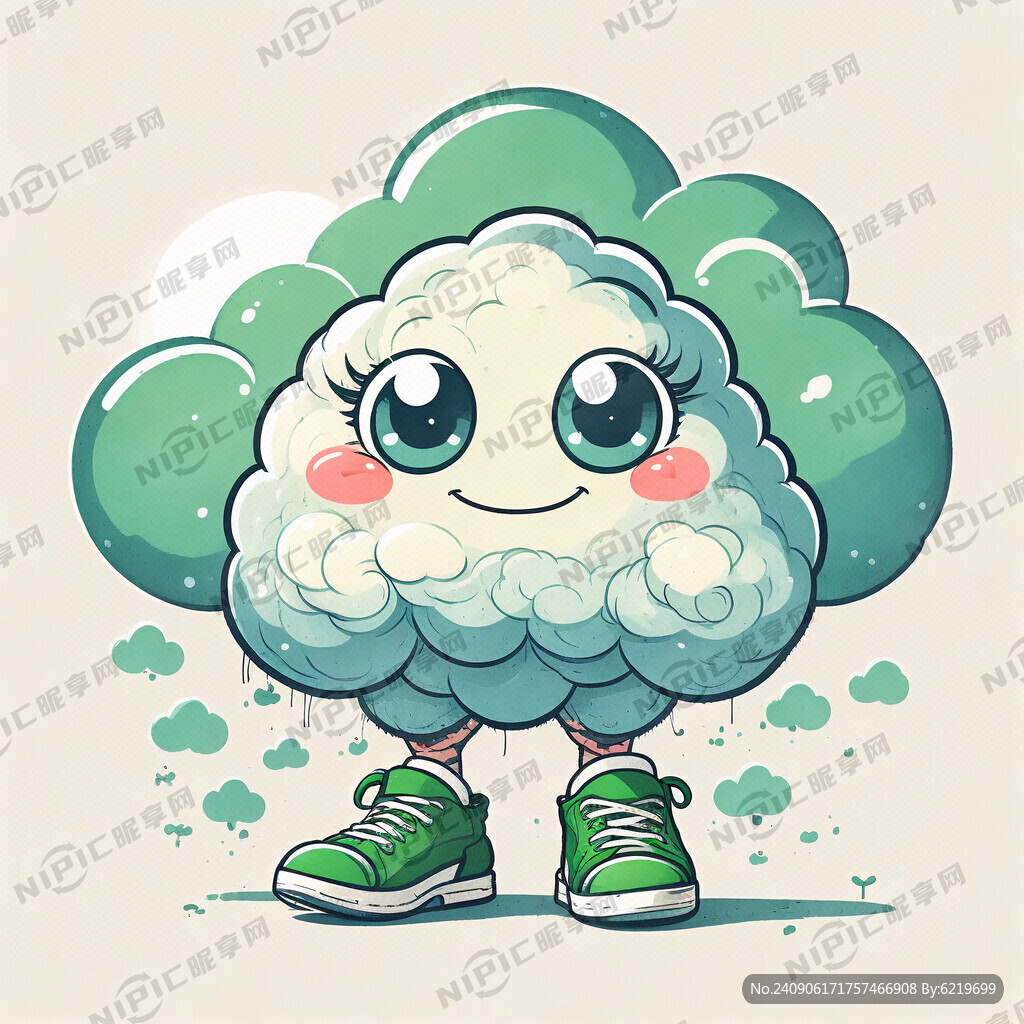 云朵卡通形象 有腿 有手