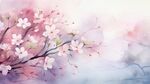 樱花梅花花瓣树枝小鸟影楼背景图