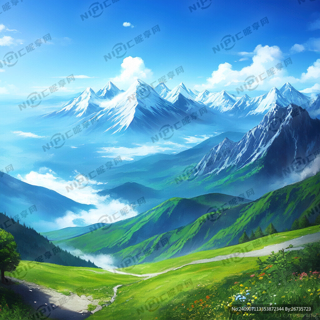 山 水 弯月