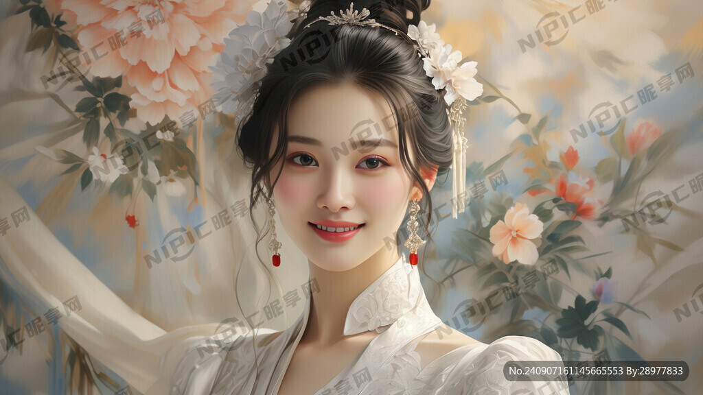 微笑的新娘 国风 东方美 丝绸