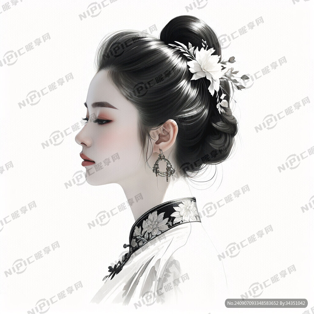 离观众很近 侧面 插画风