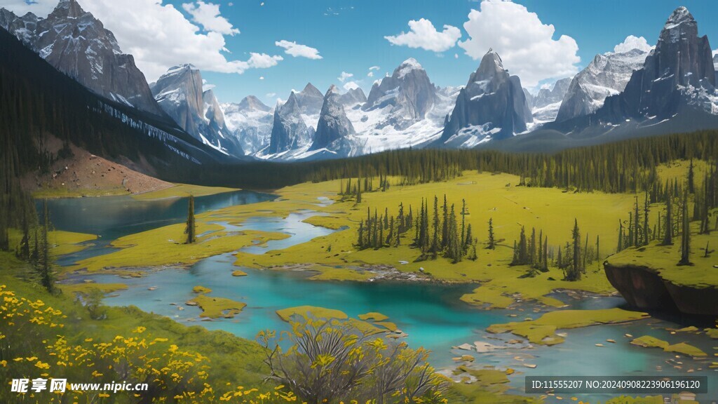 奇妙全景山草花峡谷惊人美景